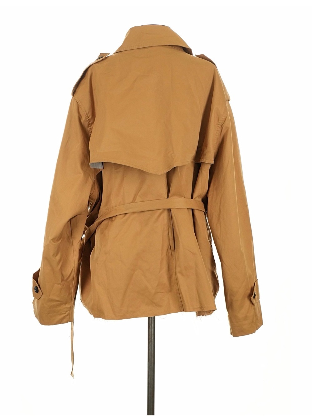KBB by Kahlana Cropped Tan Trench Jacket with Drawstring Waist. NWT size XXL - Picture 8 of 11